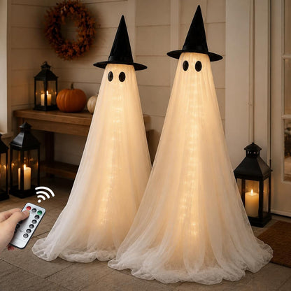5.5FT Glow Ghost - Light-Up Standing Halloween Decoration