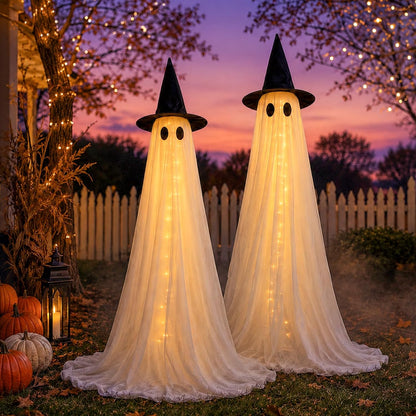5.5FT Glow Ghost - Light-Up Standing Halloween Decoration